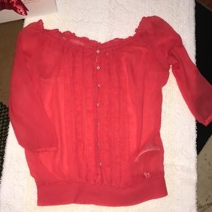 Sheer elbow length shirt